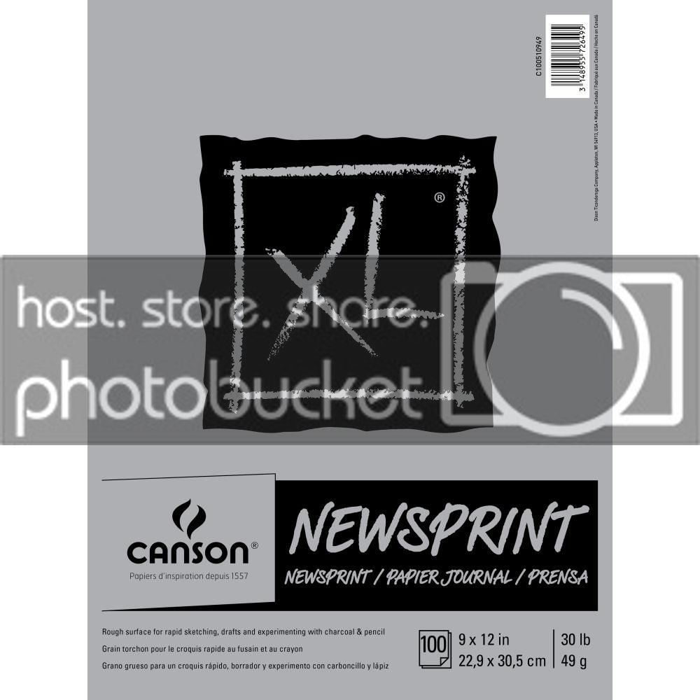 9x12 inch Canson XL Rough Newsprint Paper Pad