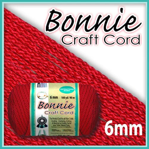 6mm Red Braided Macrame Cord 100 Yards