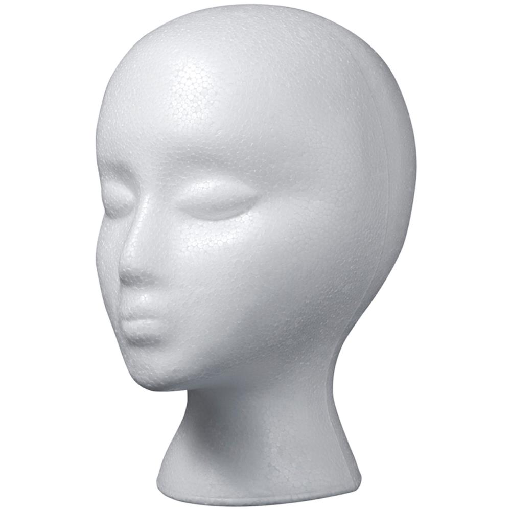 10 x 7.5 x 6 inch Styrofoam Head Female 1 Piece