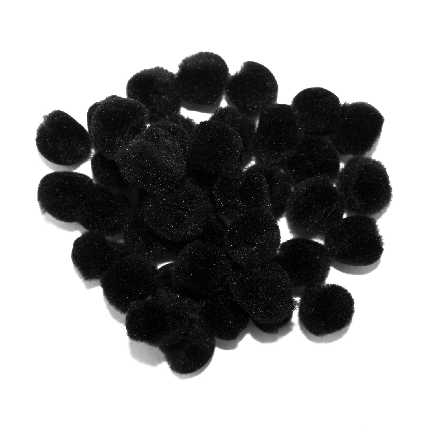 Black Pom Poms - 12 Pack