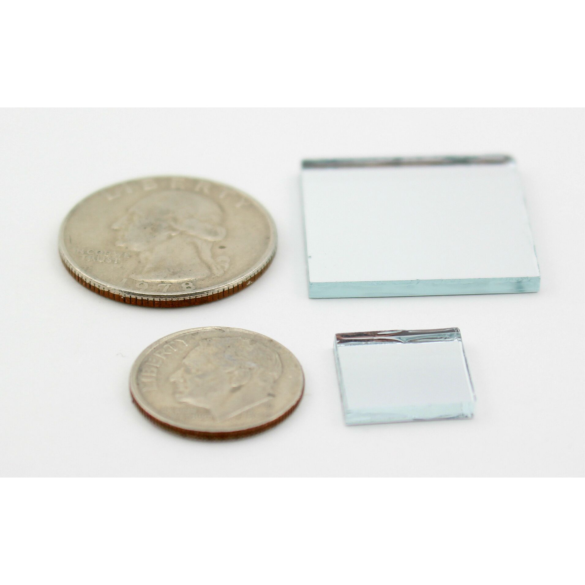 2 inch Glass Craft Small Square Mirrors 4 Pieces Mosaic Mirror Tiles