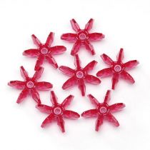 18mm Transparent Christmas Red Starflake Beads