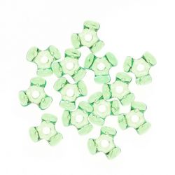 mint green tri beads
