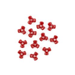 solid red tri beads