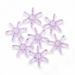 25mm starflake beads light purple