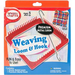 Pepperell Weaving Pot Holder Loops Metal Loom & Hook Set