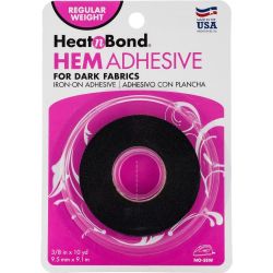 HeatnBond Hem Iron-On Adhesive for Dark Fabrics 0.375 inch X 10 yards