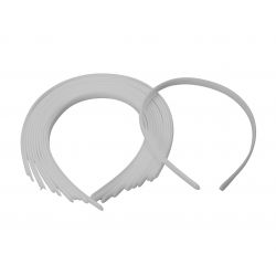 0.25 inch Wide White Plain Plastic Headbands Bulk
