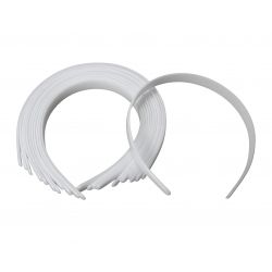 0.5 inch Wide White Plain Plastic Headbands Bulk