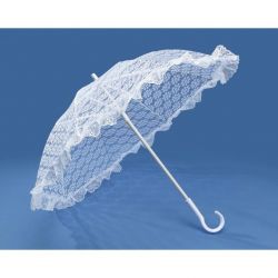 15 Inch Large White Parasol Lace Umbrella
