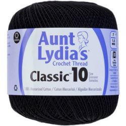Aunt Lydia's Crochet Thread Black 12