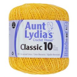 Aunt Lydia's Crochet Thread Golden Yellow 422