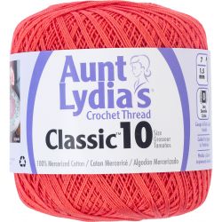 Aunt lydias crochet thread bright coral size 10