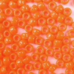 Opaque Neon Orange Pony Beads Bulk