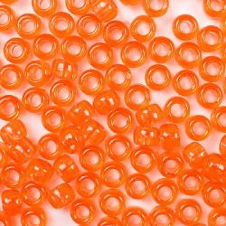 9mm Transparent Hyacinth Orange Pony Beads Bulk