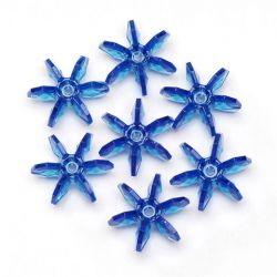 10mm Transparent Dark Sapphire Starflake Beads