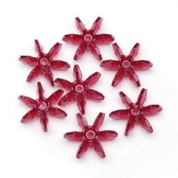 18mm starflake beads ruby red