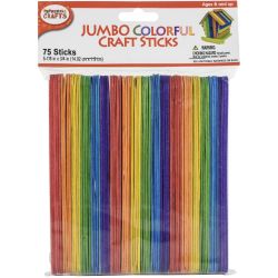 5.75 Inch Colored Jumbo Wood Craft Sticks