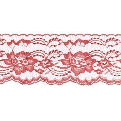Red 3 Inch Wide Flat Lace