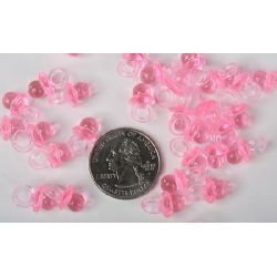 Plastic Mini Clear Pink Baby Pacifiers Bulk