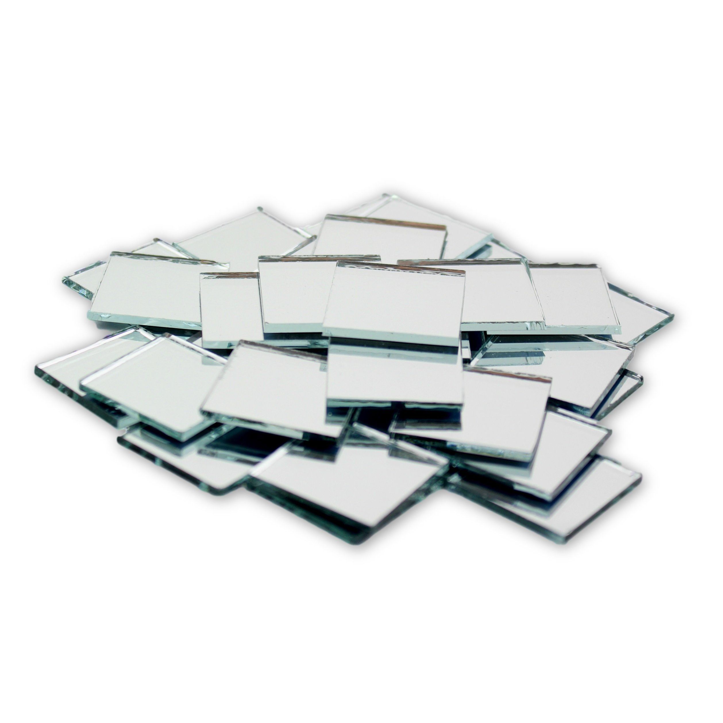 1 inch Glass Craft Small Square Mirrors Bulk 100 Pieces Mirror Mosaic Tiles