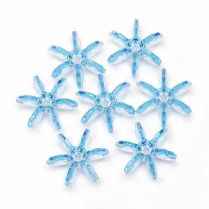 18mm starflake beads light blue