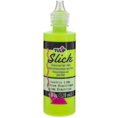 Lectric Green Slick Tulip Dimensional Fabric Paint 4oz