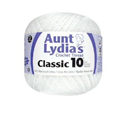 White Aunt Lydia's Crochet Thread Size 10