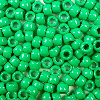 Opaque Green Pony Beads Bulk