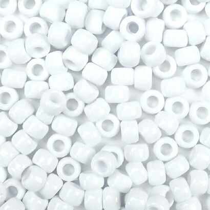 Opaque White Pony Beads Bulk