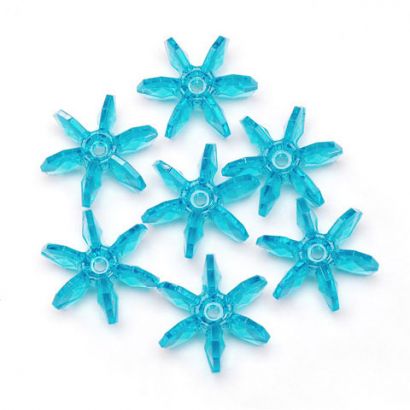 10mm Transparent Turquoise Starflake Beads